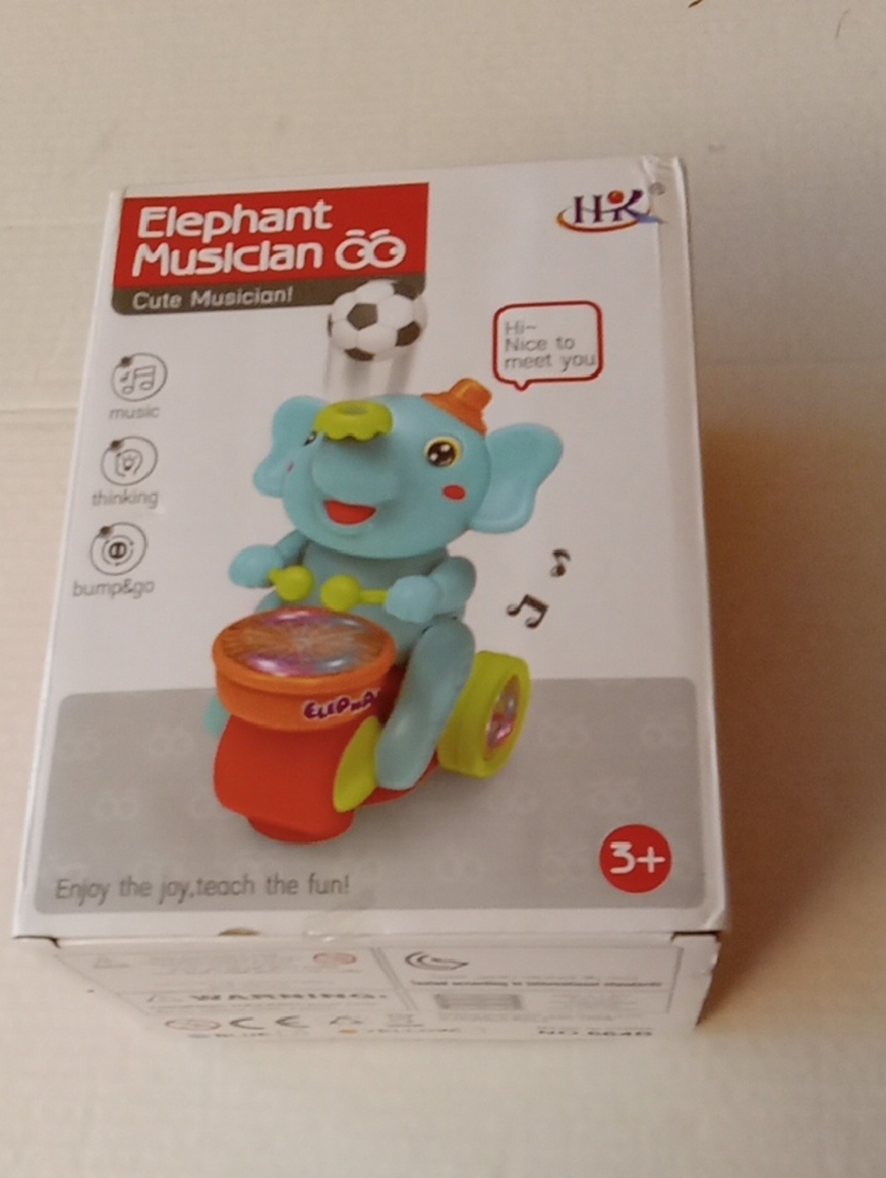 NWT Elephant Musician Toy - Blue Musical Elephant for Kids
